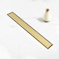 Linear Shower Drain, 40 inch Gold Drain by Elefloom