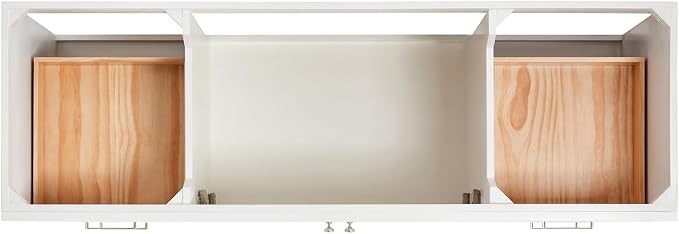 ARIEL Hamlet 67" White Bathroom Vanity, 1.5" Edge Italian Carrara Marble - Image 8