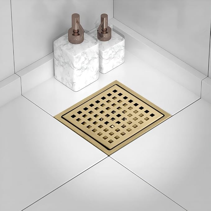 4 Inch Square Shower Drain, 304 Stainless Steel Shower Floor Drain Kit - Image 7