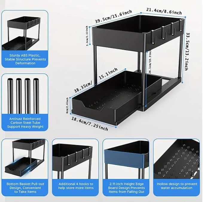 Over Sink Shelf Organizer 1pack, No Drill Easy Installation, Heavy Duty - Image 2