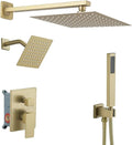 Shower Faucet Set Brushed Gold Shower System, Knob Switch Diverter Shower Faucet by YCAIKOI