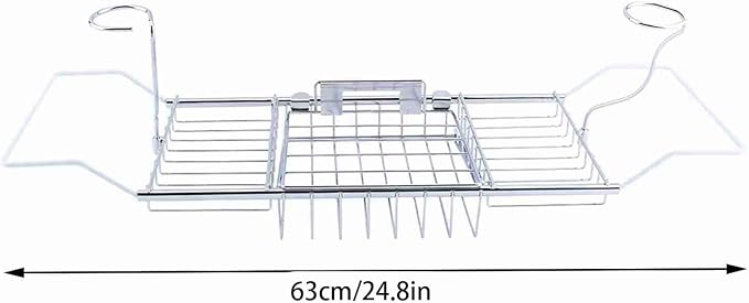 Bathtub Tray, Bath Tray for Tub Bathtub Caddy Wine Slots and Book Holder Bath - Image 4