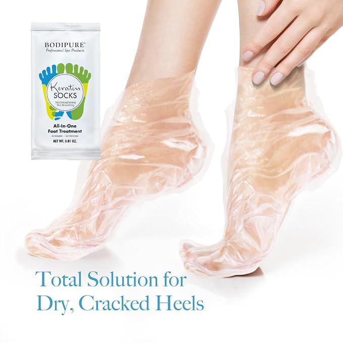 Bodipure All-In-1 Moisturizing Foot Mask, Keratin & Vitamin E Foot Mask - Image 4
