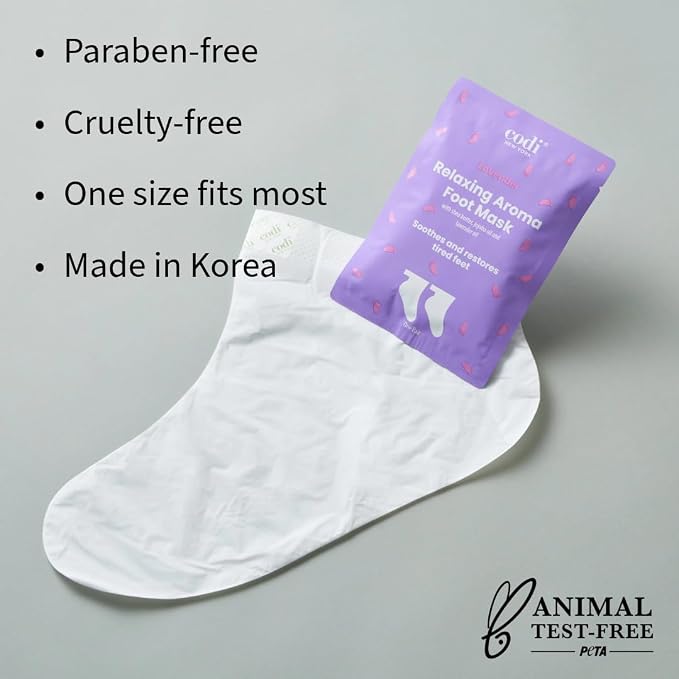Relaxing Aroma Foot Mask 6 Pairs | Soothes & Restores Tired, Dry Feet | - Image 6