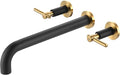 Wall Mount Tub Filler Bath Tub Faucet High Flow Bathtub Faucets Two Handles by ALEASHA