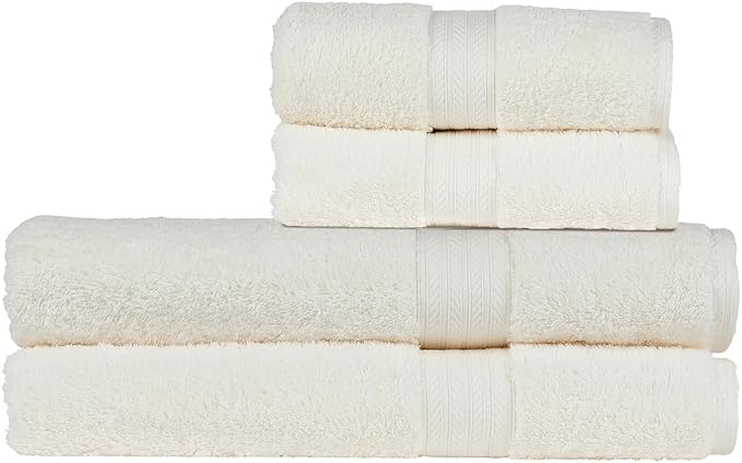 Christy Renaissance 4 Piece Cream Towel Set | 100% Egyptian Cotton | Luxury by Christy