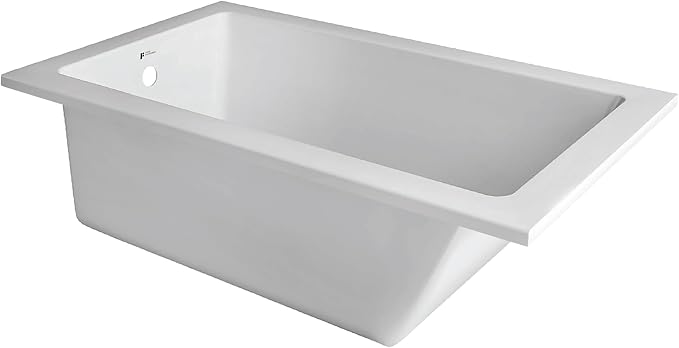 Fine Fixtures Drop In White Soaking Bathtub, Fiberglass Acrylic Material - Image 2