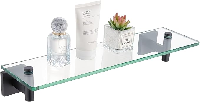 KOKOSIRI Bathroom Shelves Glass Floating Shelf 16-Inch by KOKOSIRI
