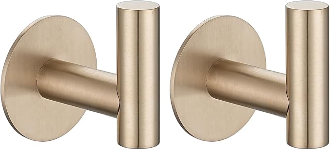 JQK Self Adhesive Towel Hook Champagne Bronze, No Drill Stick on Coat Robe by Homeimprovement