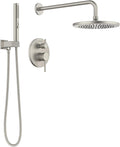 Lava Odoro Modern 2-Setting Round Rain Shower System, Brushed Nickel Rainfall by LavaOdoro