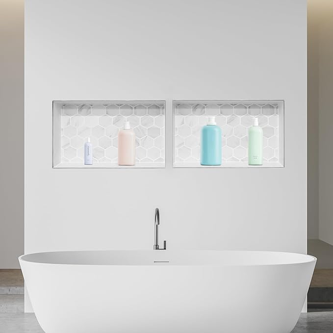 VEVOR Shower Niche, 16 x 32 inch + 16 x 32 inch Recessed Wall Niche - Image 2