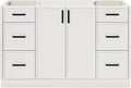 ARIEL Kelly 54 inch Bathroom Vanity Without Sink in White, Bathroom Base Cabinet by Ariel