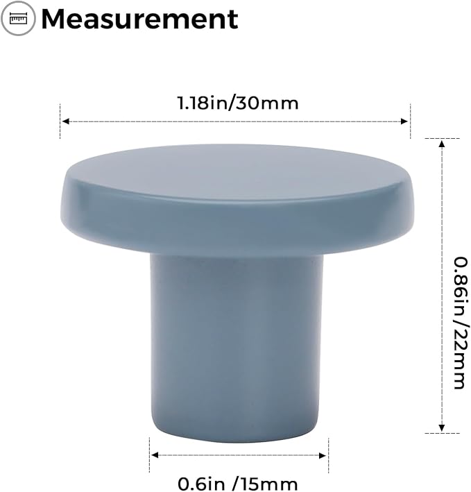 Ravinte 10 Pack Cabinet Knobs Light Blue Kitchen Cabinet Knobs Round Dresser - Image 3