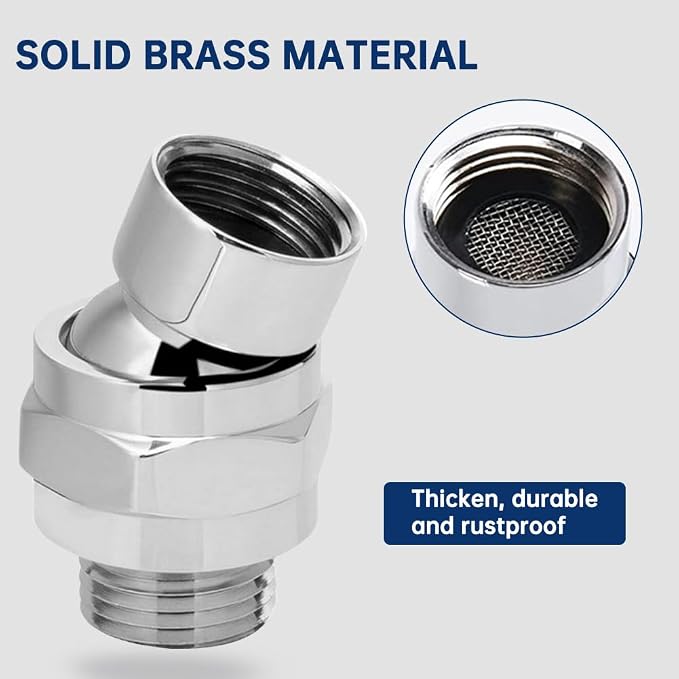 EMVANV Shower Head Swivel Ball Adapter, All Metal Adjustable Shower Arm - Image 6