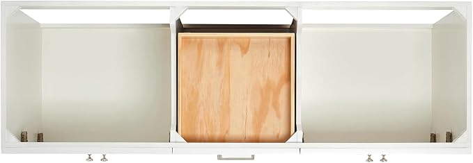 ARIEL Hamlet 67" White Double Vanity, 1.5" Edge Italian Carrara Marble - Image 5
