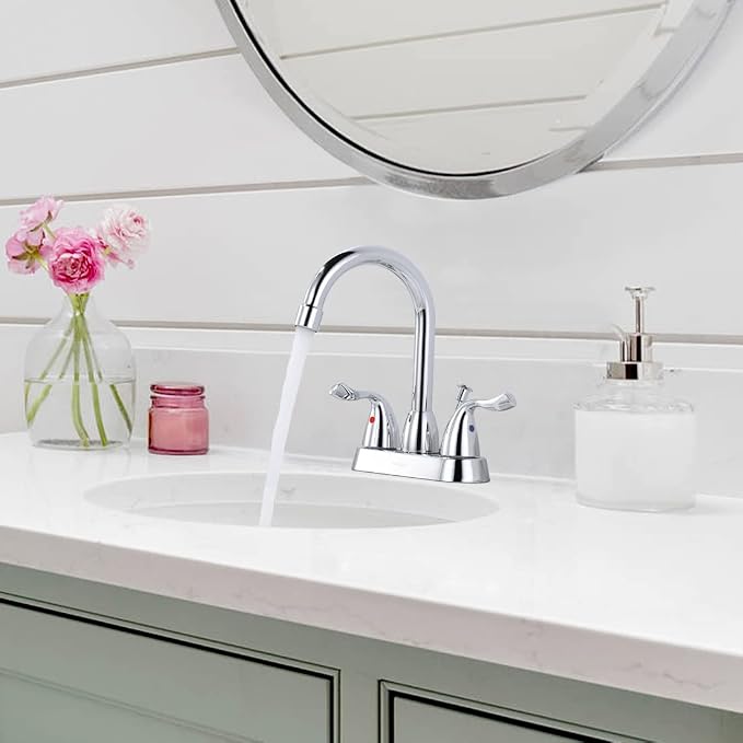 ARCORA 2 Handle Bathroom Faucet Chrome, 4 Inch Centerset Bathroom Faucet - Image 2