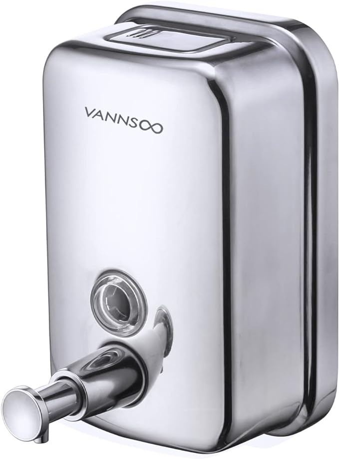 Commercial Soap Dispenser Wall Mount Stainless Steel Manual Liquid Pump by VANNSOO
