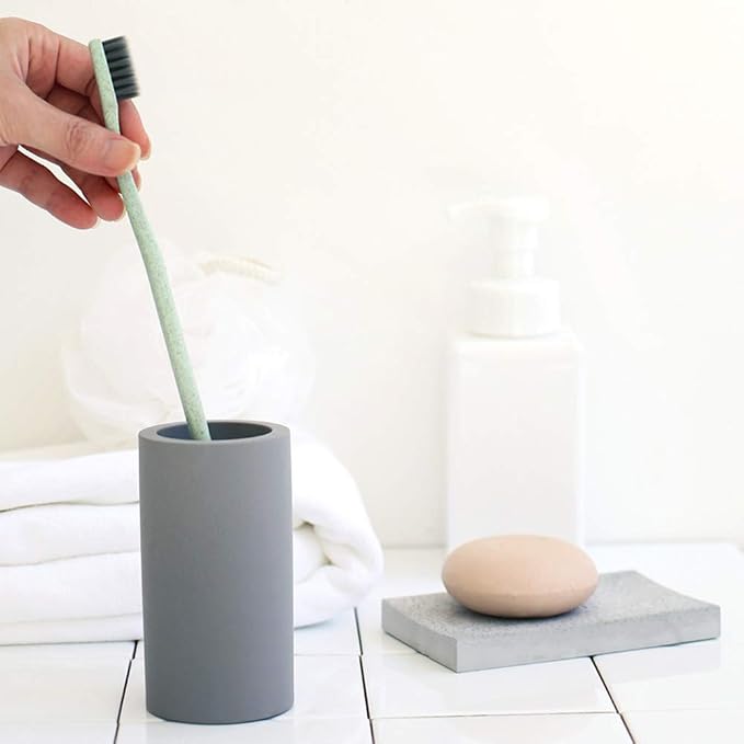 2 Pack Toothbrush Holder Cup for Bathroom Diatomite, Water Absorption Fast - Image 4