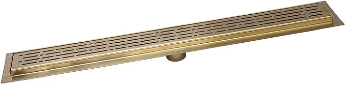 SereneDrains 304 Stainless Steel 24 Inch Brushed Gold Shower Drain Kit Broken by SereneDrains