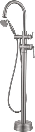 Freestanding Bathtub Faucet, Floor Mount Tub Faucet Brushed Nickel High Flow by HANGORO