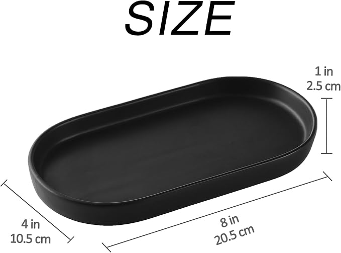 2 Pack Matte Black Round Soap Dispenser Tray - Image 2