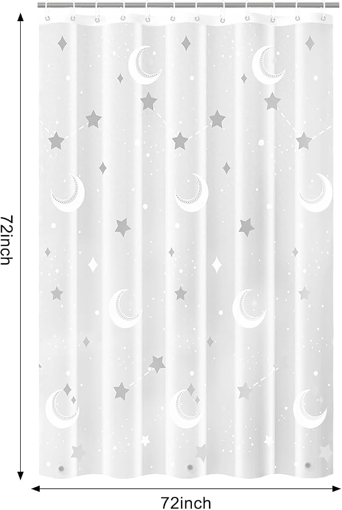 PEVA Shower Curtain, 72 x 72 Water Repellent Premium Bathroom Shower Curtain - Image 2