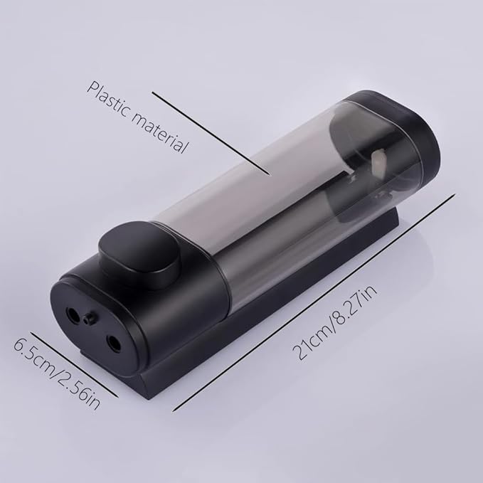 Manual Bathroom Wall Mounted Soap Dispenser, 10oz/300ml Single Black Bathroom - Image 5