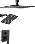 Shower Faucet Set Matte Black Shower System, Ceiling Mount 10 Inch Shower Head by YCAIKOI