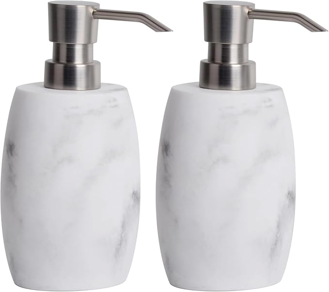 Resin Soap Dispenser Set 2, Refillable Hand Soap Dispenser by ClasinHome
