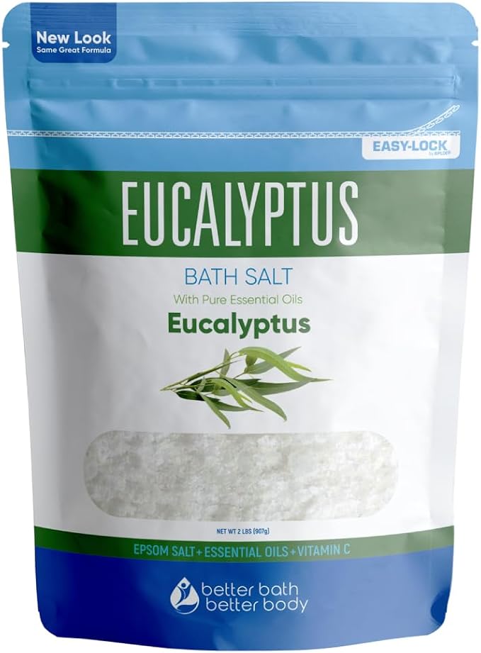 Eucalyptus Bath Salt 32 Ounces Epsom Salt by BetterBathBetterBody