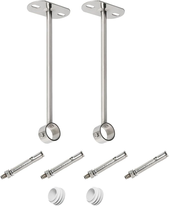 2Pcs ID25 mm, Clothes Rail mounting Bracket, Shower Curtain Closet tie Rod by Ohamtes