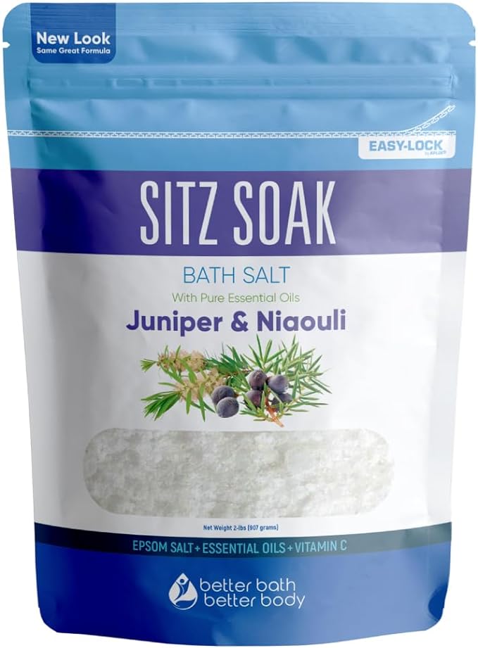 Sitz Bath Soak 2-Lbs Sitz Salt Epsom Salt Hemorrhoid Soothing by BetterBathBetterBody