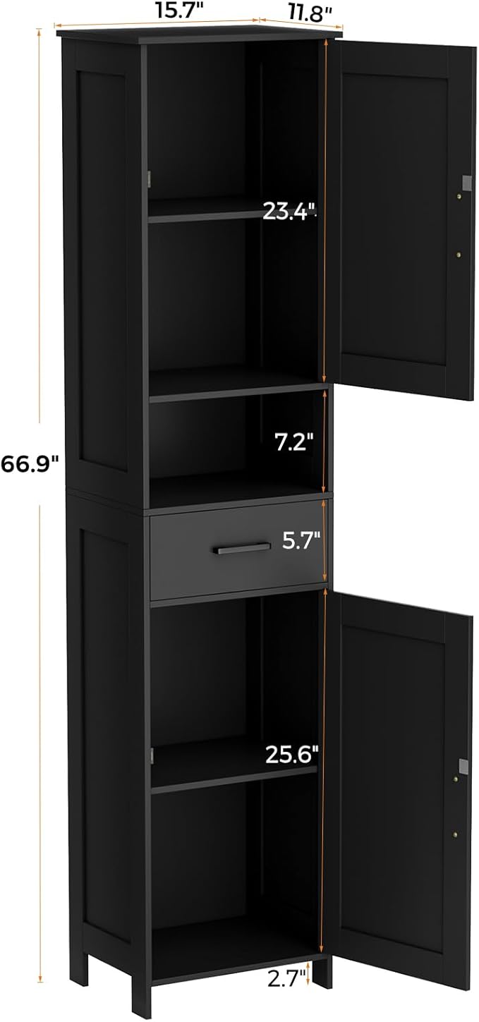 Homhedy 67" H Tall Bathroom Storage Cabinet - Image 3