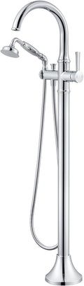 Free Standing Tub Faucet Chrome Tub Filler Freestanding Bathtub Faucets Brass by wowkksanitaryware