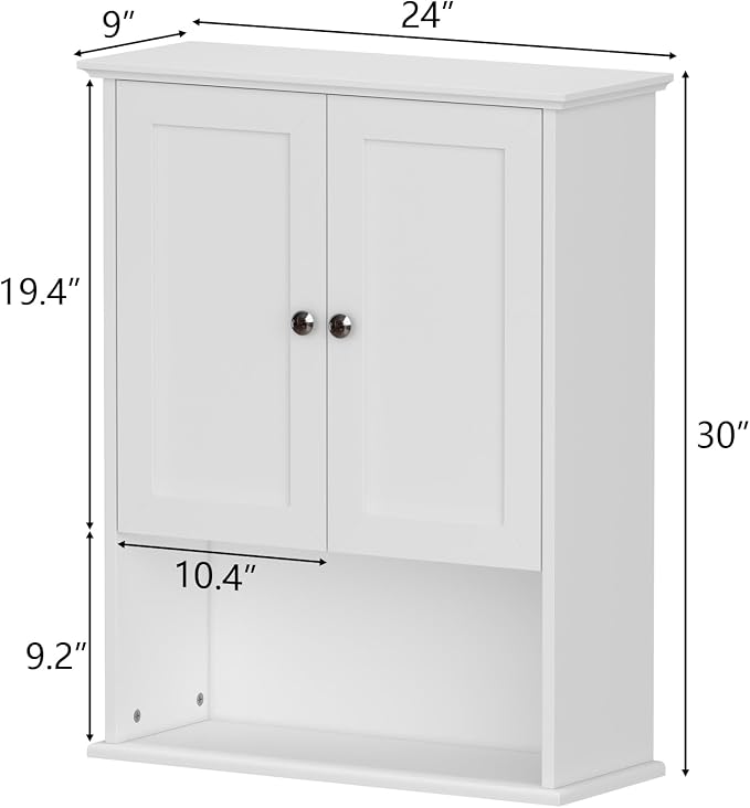 Medicine Cabinet, Over The Toilet Storage Cabinet, 24x30 Inch Wall Mount - Image 2