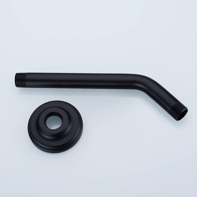 9 Inch Angled Shower Arm with Flange, Wall-Mounted Heavy Duty Stainless Steel - Image 5