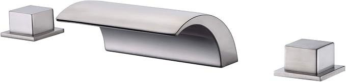 sumerain Roman Tub Faucets Brushed Nickel, Waterfall Spout by SUMERAINFAUCETS