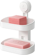 TAILI Double Layer Soap Dish Suction Cup Soap Holder, Strong Sponge Holder by TAILI