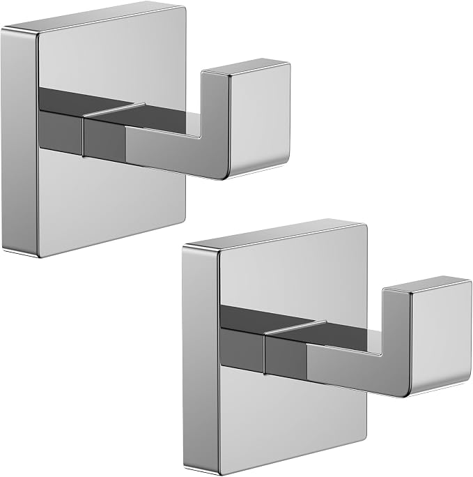 Kruodop 2 PCS Towel Hooks for Bathroom, Wall Mount Towel Holder, Square by Kruodop