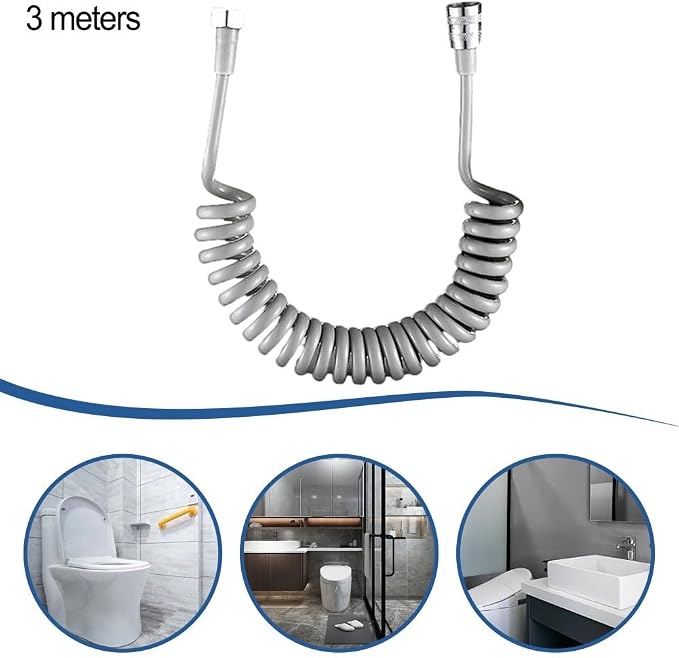 Spring Flexible Shower Hose, Bathroom Spiral Flexible Telescopic Shower Hose - Image 8