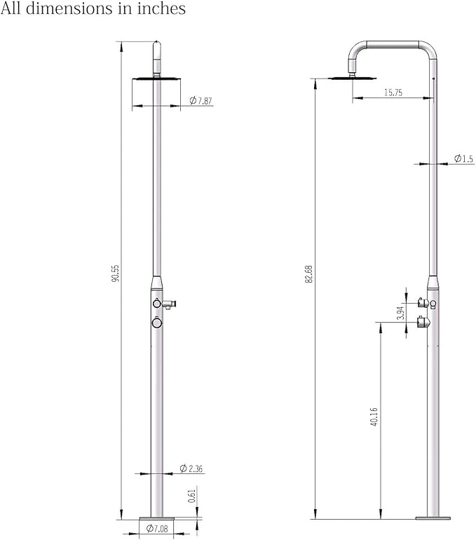 HEATGENE Outdoor Shower with Body Jets and Handheld Shower Head - Image 2