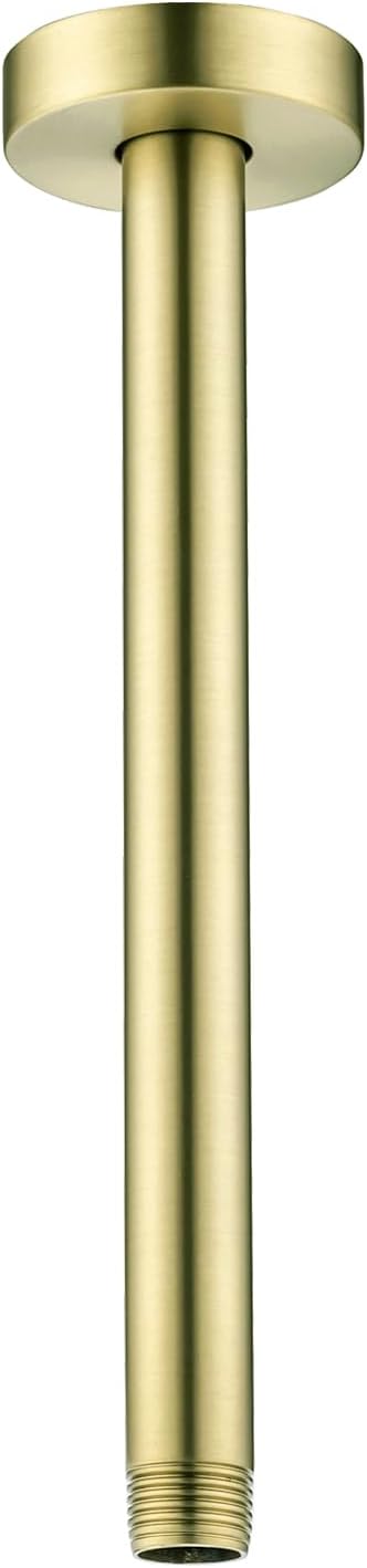 10 Inches Ceiling Mount Shower Arm and Flange, Brushed Gold by Unknown