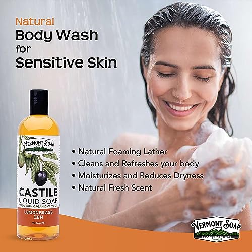 Vermont Castile Lemongrass Zen Soap, Gentle Liquid Soap - Image 4