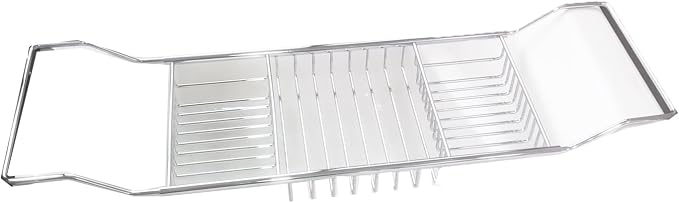 Stainless Steel Expandable Shower Bathtub Tray Over Tub Bath Caddy Expandable by Unknown