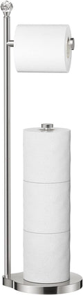 Toilet Paper Holder for Bathroom, Heavy Weighted Metal Free Standing Toilet by Kasunto