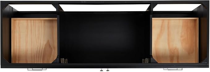 ARIEL Hamlet 67" Black Bathroom Vanity, 1.5" Edge Italian Carrara Marble - Image 8