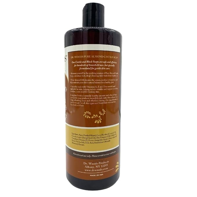 Dr. Woods Pure Almond Oil Liquid Castile Soap - Image 2