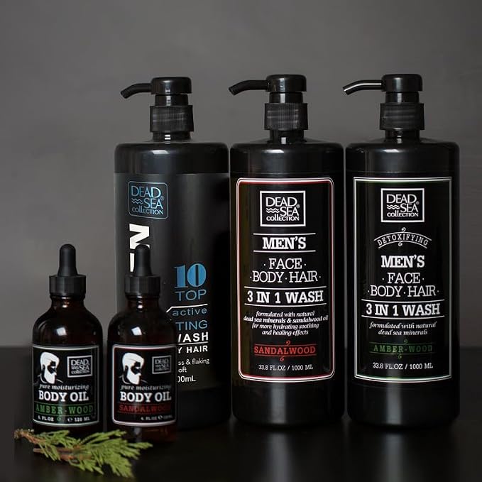 Dead Sea Collection Mens Body Wash 3 in 1 – Sandalwood Body Wash - Image 7