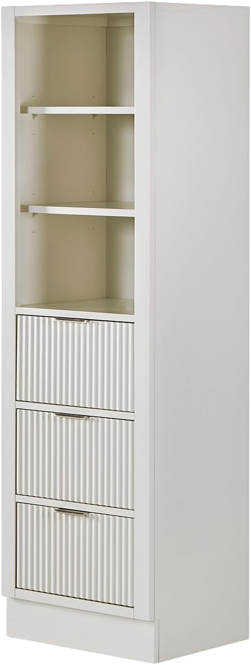 ARIEL Milan Bathroom Storage Cabinet 65”H x 20”W x 16”D Warm White - Image 5