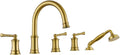 Roman Tub Faucet with Hand Shower, Antique Tub Shower Faucet Set with Valve by HANGORO